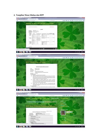 4. Tampilan Menu Silabus dan RPP
 