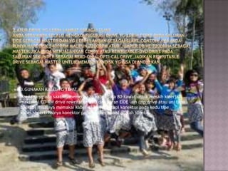 

3.GUNAKAN KABEL YG TEPAT



Harddisk yg ada saat ini memerlukan kabel data 80-kawat untuk meraih kinerja
maksimal.CD-RW drive rewritable-DVD dan peran EIDE lain (zip drive atau uni tape
backup) misalnya memakai kabel 40 kawat.tetapi konektor pada kedu tipe
kabel,seperti halnya konektor pada mother board adalah identik.

 