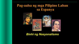 Pag-aalsa ng mga Pilipino Laban
sa Espanya
Binhi ng Nasyonalismo
 