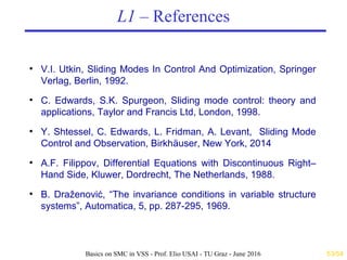 Sliding Mode Control: Basic Theory, Advances and Applications | PDF
