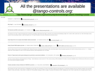 08/06/17 Igor Khokhriakov, http://ingvord.ru 8
All the presentations are available
@tango-controls.org:
http://www.tango-c...
