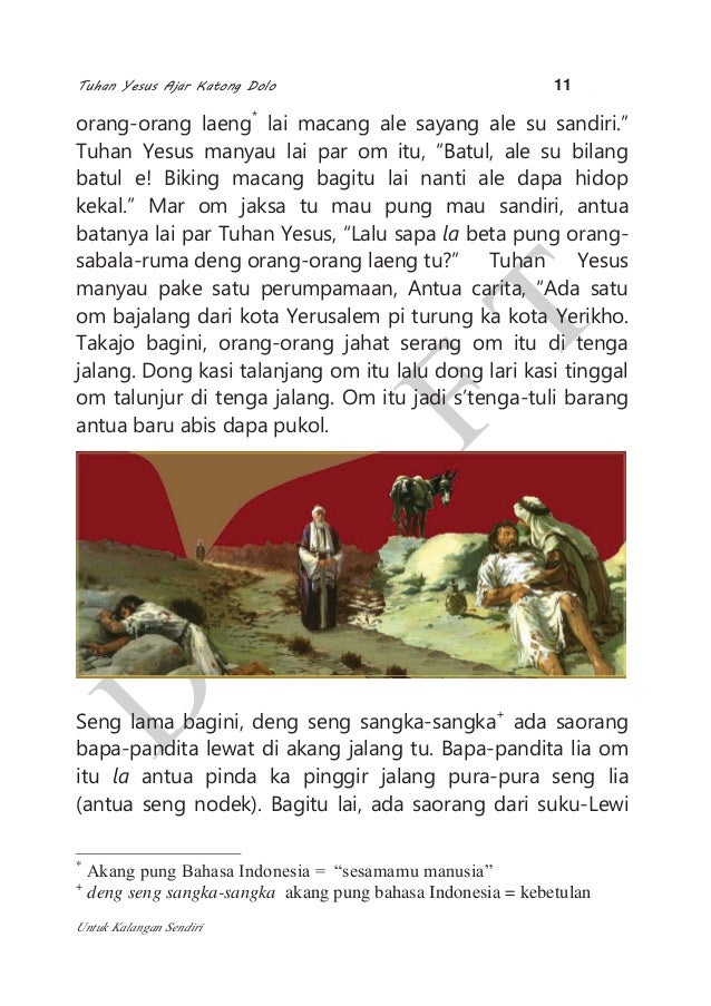 Tuhan Yesus Ajar Katong Dolo Draft Portion Of Luke S Gosple In Ambon