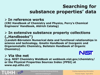 April 2016 University Library, Thomas Hapke
How to get the full text
of this article?
Early Modern Information Overload, Daniel Rosenberg,
Journal of the History of Ideas 64 (2003) 1, pp. 1-9
10.1353/jhi.2003.0017
Access: Full text from TUHH only
available via interlibrary loan!
How to do interlibrary loan?
What does the character string at the
end of the citation mean?
 