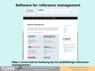 April 2016 University Library, Thomas Hapke
Via linking service
to the catalog!
 