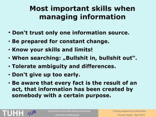 April 2016 University Library, Thomas Hapke
A further example
Google Scholar http://scholar.google.com
 