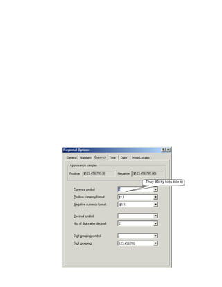 Thay đổi ký hiệu tiền tệ
 