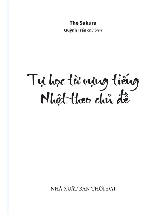 Tu hoc tu vung tieng nhat theo chu de 6 
