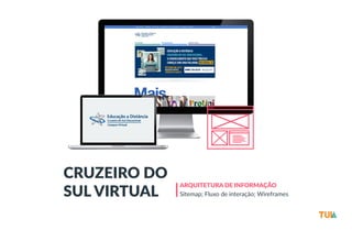 ARQUITETURA DE INFORMAÇÃO 
Sitemap; Fluxo de interação; Wireframes 
CRUZEIRO DO 
SUL VIRTUAL 
 