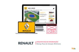 RENAULT ARQUITETURA DE INFORMAÇÃO 
Sitemap; Fluxo de interação; Wireframes 
 