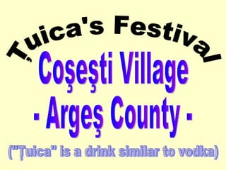 Ţuica's Festival Coşeşti Village - Argeş County - (&quot;Ţuica&quot; is a drink similar to vodka) 
