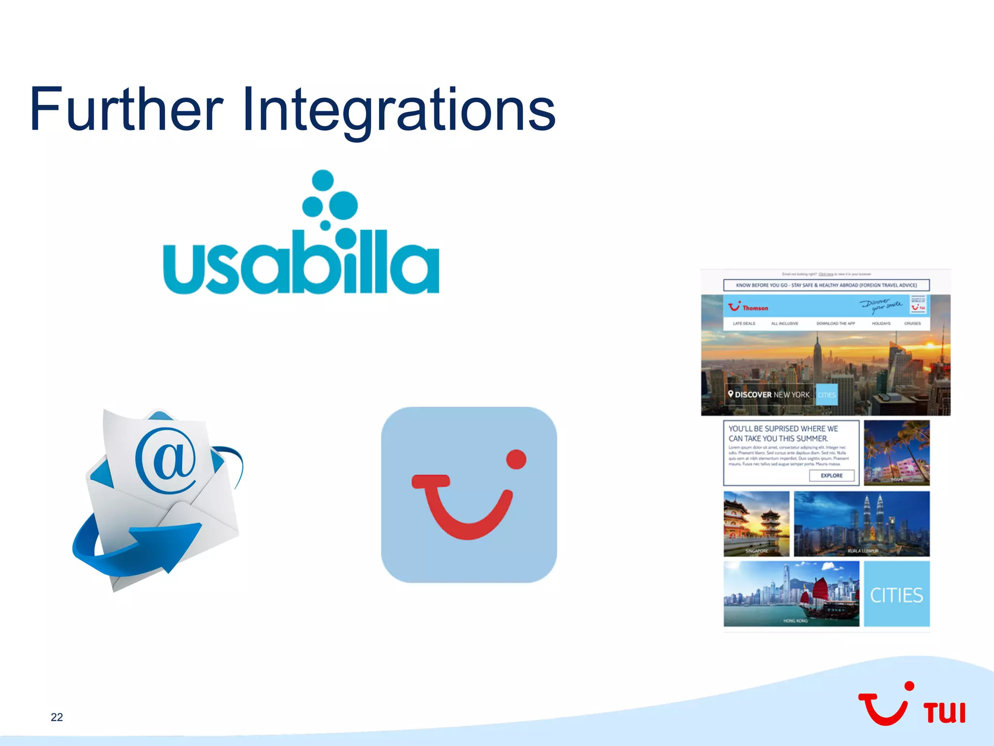 22
Further Integrations
 