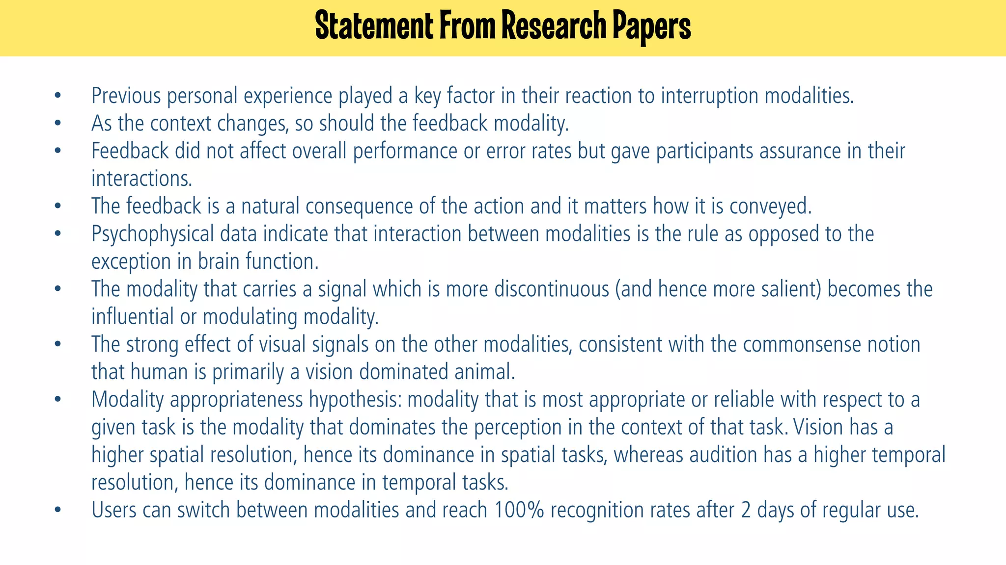 Statement From Research Papers
•
•
•
•
•

•
•
•

•

 
