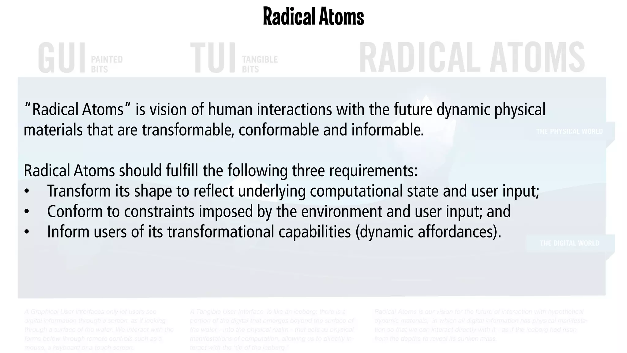 Radical Atoms

•
•
•

 
