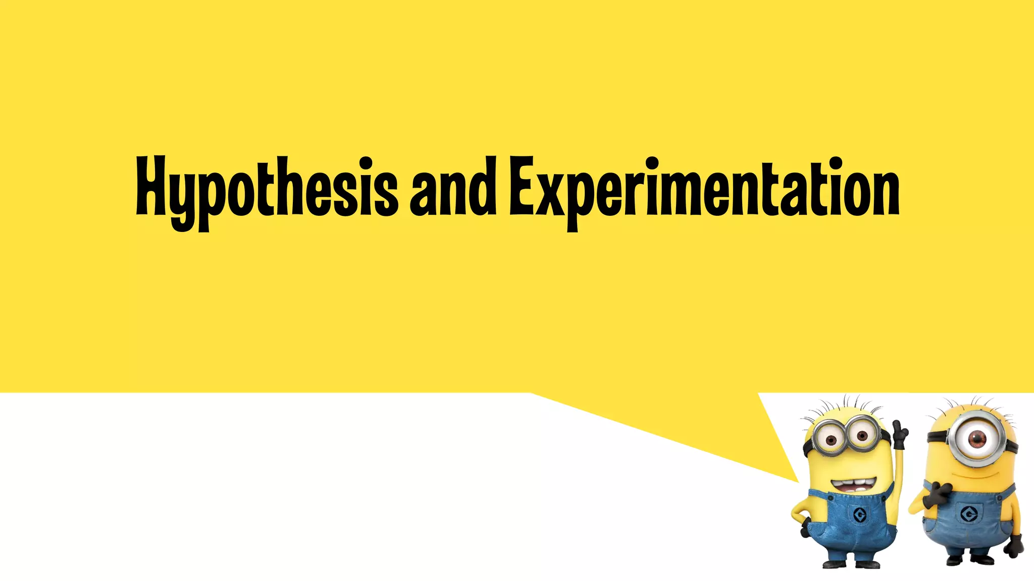 Hypothesis and Experimentation

 