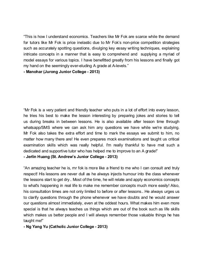 essay writing about a teacher note