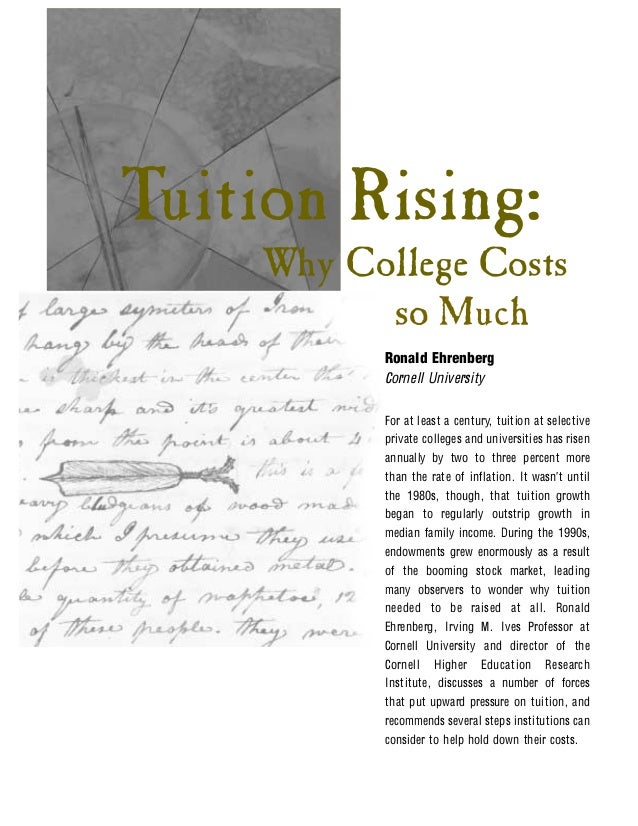 Tuition rising why college costs so much (by ronald ehrenberg of c…