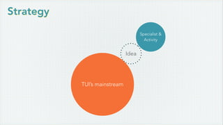 Strategy
TUI’s mainstream
Specialist &
Activity
Idea
 