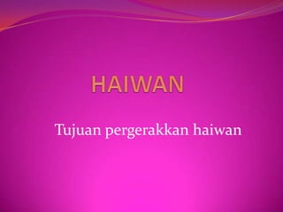 Tujuan pergerakkan haiwan
 