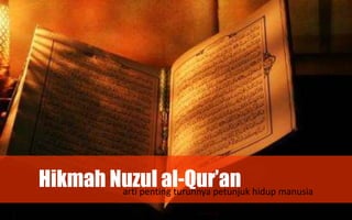 Hikmah Nuzul al-Qur’an 
arti penting turunnya petunjuk hidup manusia 
 