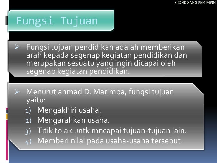 Tujuan pendidikan Tujuan pendidikan