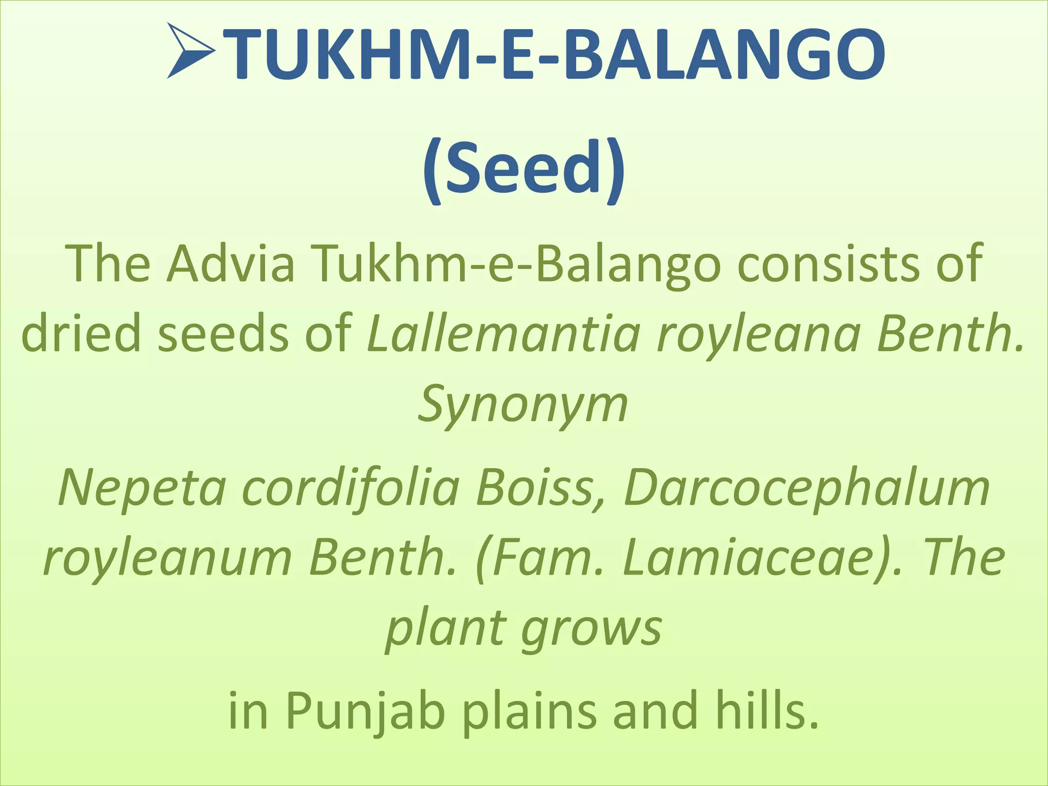 Tukhm - e - balango | PPTX