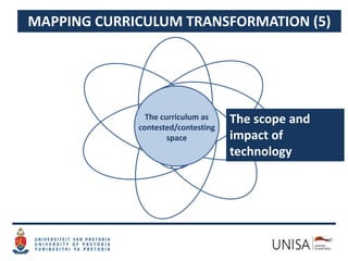 MAPPING CURRICULUM TRANSFORMATION (5)
The scope and
impact of
technology
The curriculum as
contested/contesting
space
 