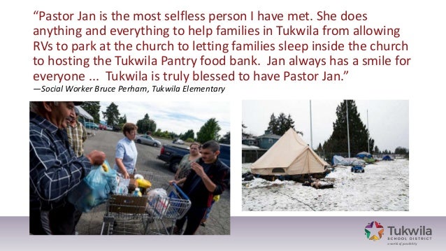 Tukwila School District 2017 Wasa Community Award Pastor Jan Bolerja