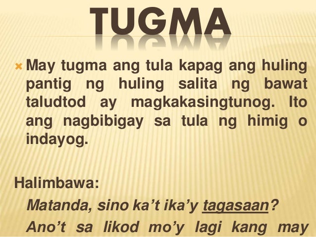 mga paksa: Sukat At Tugma Ng Tula