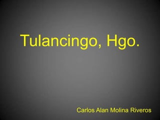 Tulancingo, Hgo.



       Carlos Alan Molina Riveros
 