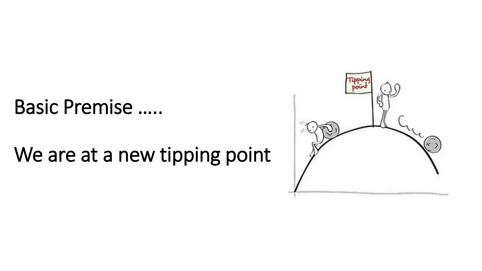 Basic Premise …..
We are at a new tipping point
 