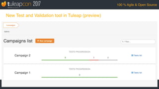 #TuleapCon2017 @TuleapOpenALM
100 % Agile & Open Source
New Test and Validation tool in Tuleap (preview)
 