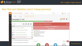 #TuleapCon2017 @TuleapOpenALM
100 % Agile & Open Source
New Test and Validation tool in Tuleap (preview)
 