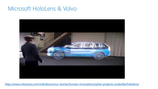Microsoft HoloLens & Volvo
http://www.volvocars.com/intl/about/our-stories/human-innovations/pilot-projects-umbrella/hololens/
 