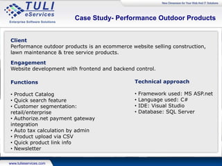 Work Examples & Case Studies
 