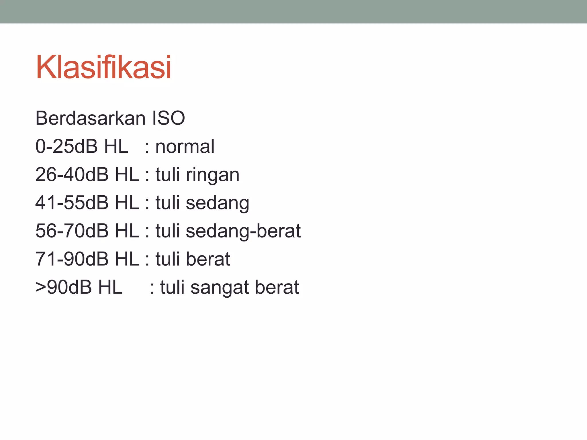 Tuli Classification Tuli kongenital | PPTX