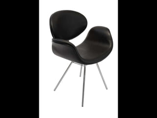 Cadeira Tulipa - 4 pés preta vinil