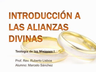 Teología de las Misiones I
Prof. Rev. Ruberto Lisboa
Alumno: Marcelo Sánchez
 