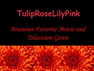 TulipRoseLilyPink Bruneian Favorite Movie and Television Genre 