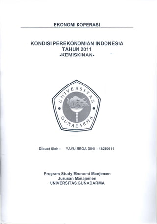 Tulisan (kondisi perekonomian indonesia th.2011 kemiskinan)