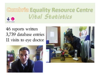 46 reports written
3,739 database entries
11 visits to eye doctor
 