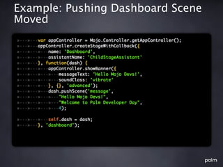 Example: Pushing Dashboard Scene
Moved
 