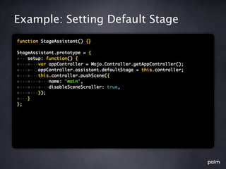Example: Setting Default Stage
 
