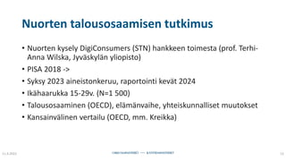 Tuloksia suomalaisten talousosaamisesta 2023