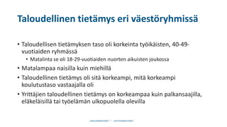 Tuloksia suomalaisten talousosaamisesta 2023