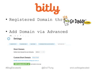 • Registered Domain through
• Add Domain via Advanced
Settings
@EricTTung erict.co/TulsaRobot #SMTulsa
 