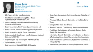 Spencer Fane LLP | spencerfane.com 18
Shawn Tuma
Co-Chair, Cybersecurity & Data Privacy
Spencer Fane LLP
972.324.0317
stum...