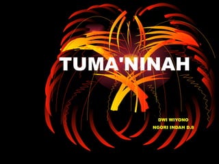 TUMA'NINAH
DWI WIYONO
NGORI INDAH D.8
 