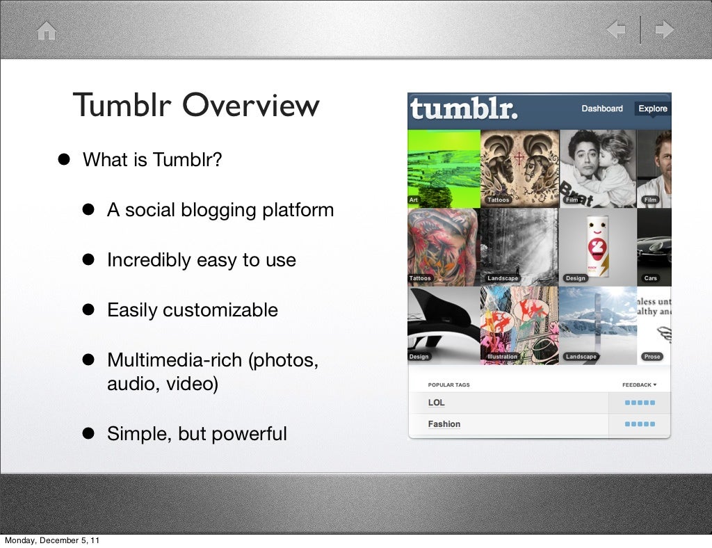 Tumblr Overview • What is