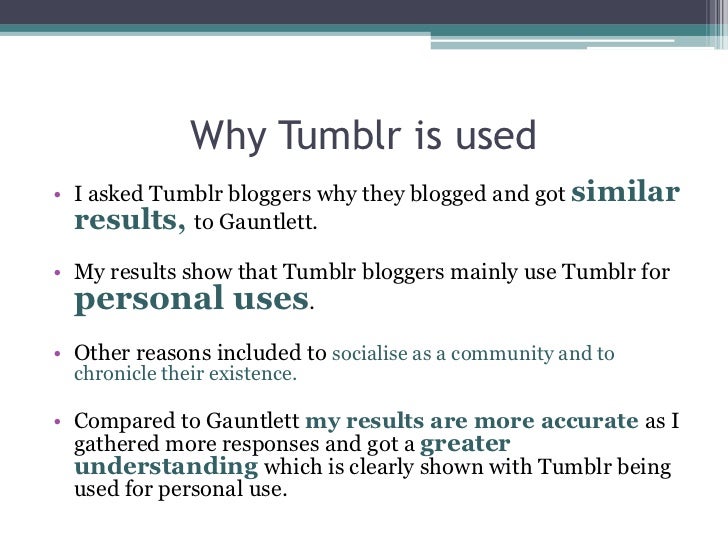 tumblr questionnaire results