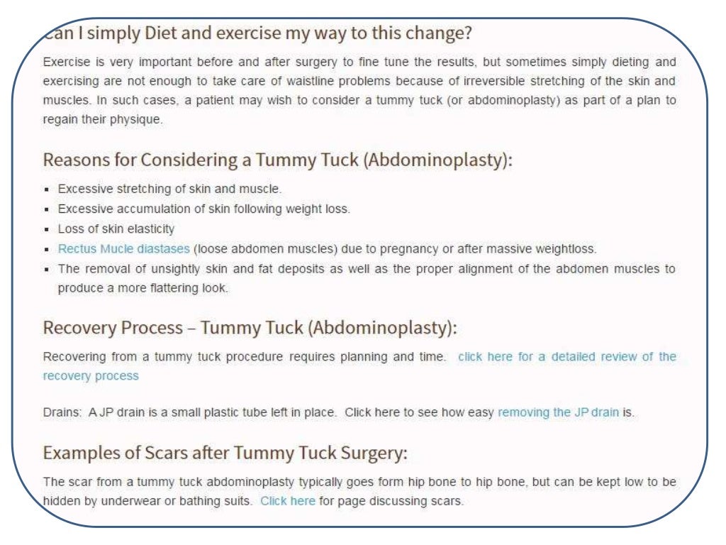 Tummy tuck surgery in Washington, Dc